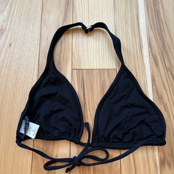 Vintage Y2K Ralph Lauren Black Gold Pony Triangle Halter Bikini Top - Picture 4 of 9